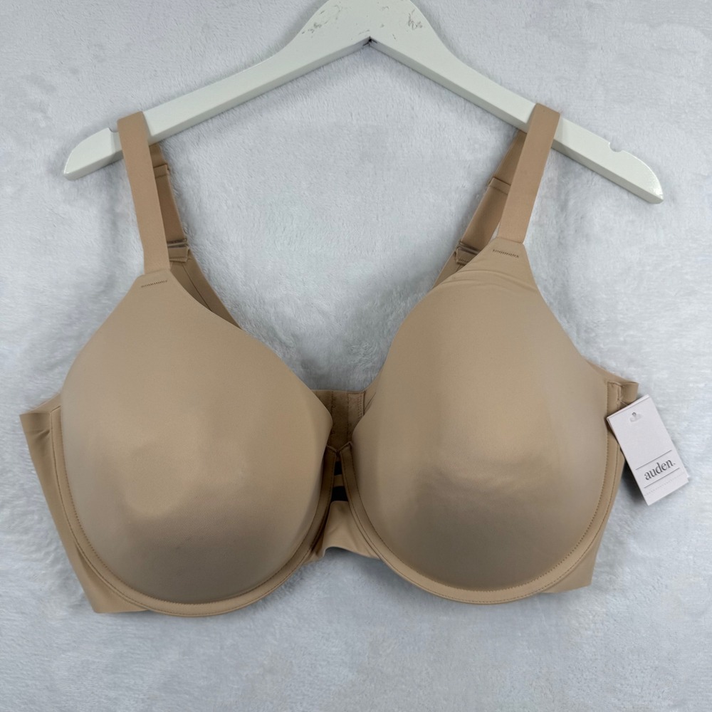 Auden Beige Smooth Lightly Lined Comfort Wire Full Coverage Bra 40DDD NEW READ